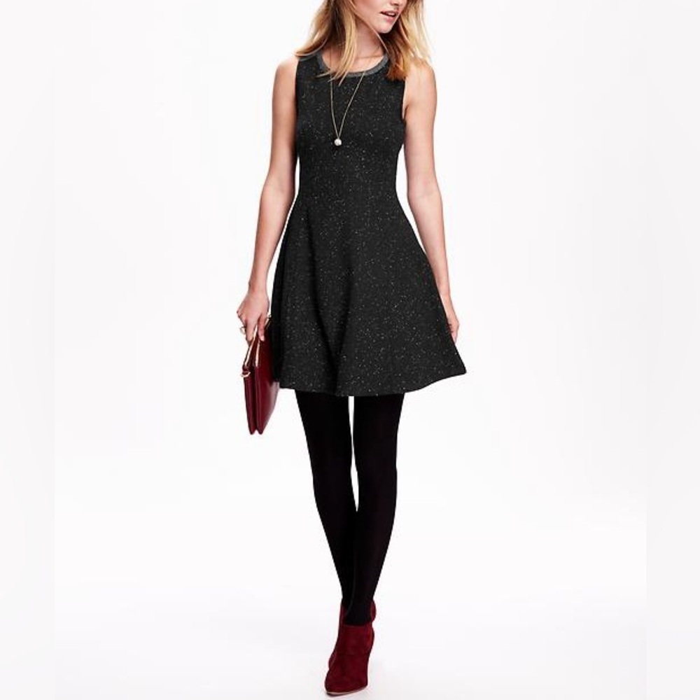 Old Navy Fit & Flare Speckled French Terry Dress. Pre-Owned.